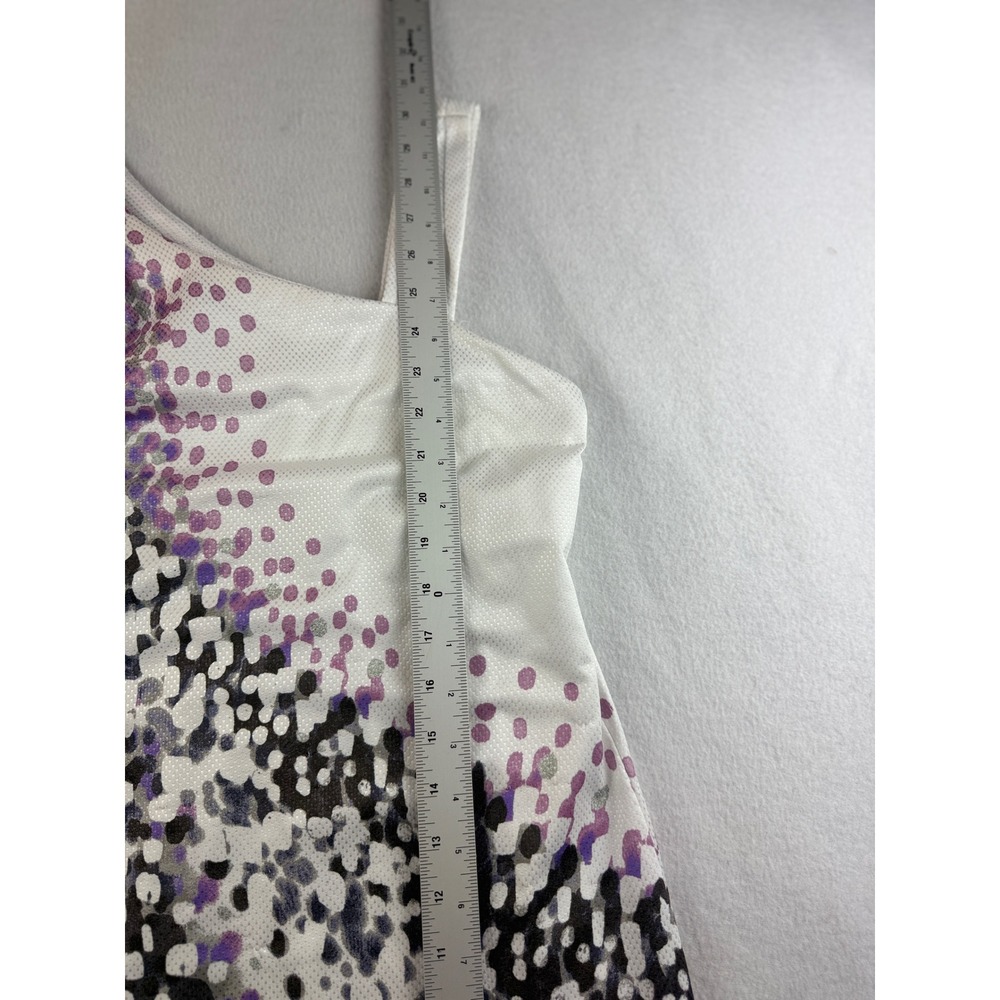 Tai One Shoulder Dress Womens Size S White Purple Abstract Sleeveless Mini - Picture 10 of 11